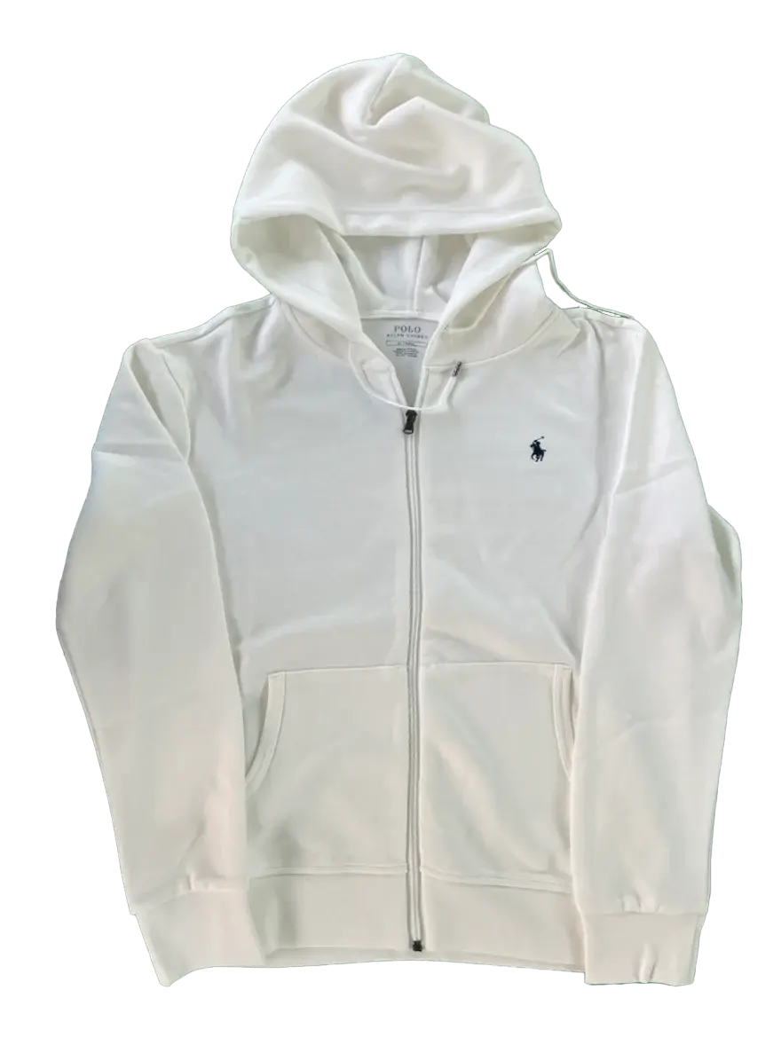 Ralph Lauren White Zip Up Hoodie — listing image