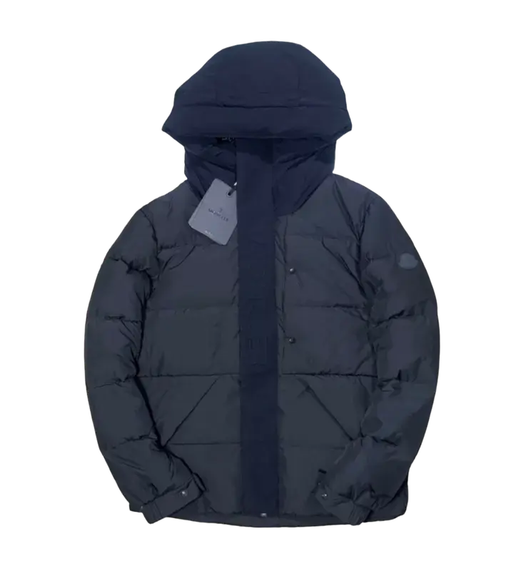 Moncler Quilted Jacket - Navy Hooded, Cotton — listing image