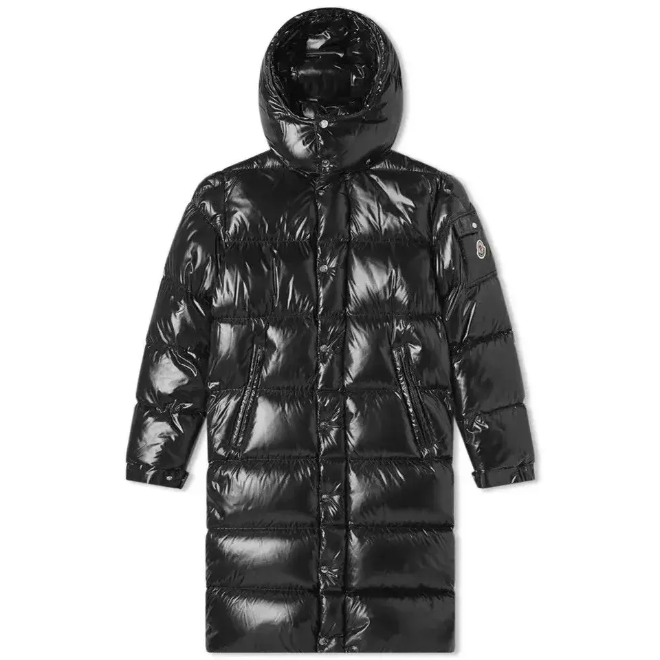Moncler Down Jacket - Black Glossy Long — listing image