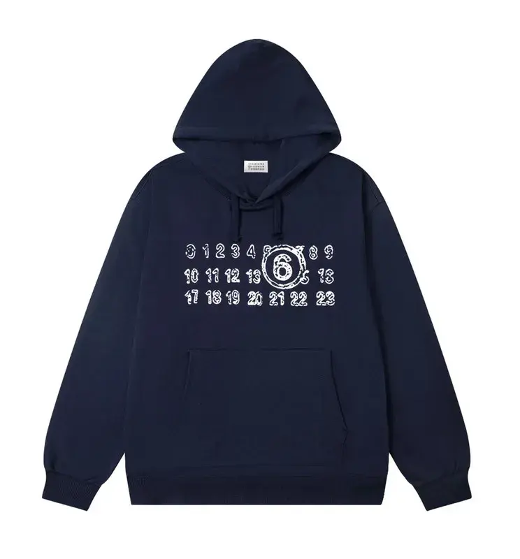 Maison Margiela Hoodie - Navy Numbers, Hooded — listing image