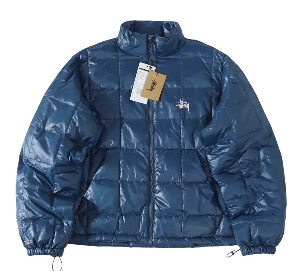 Stussy Down Jacket - Blue Glossy Puffer — listing image