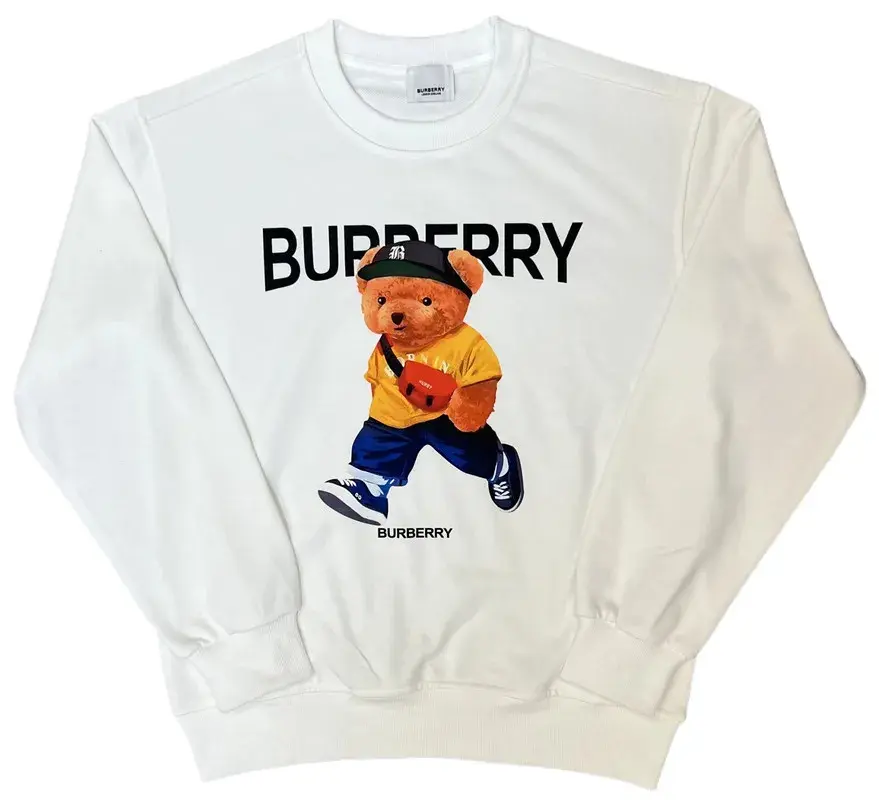 Burberry Hoodie - White Teddy Bear, Relaxed — listing image