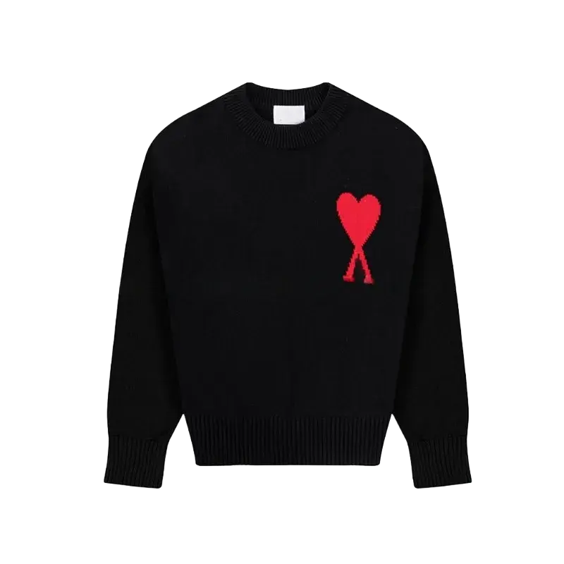 Ami Sweater - Black Red Heart — listing image