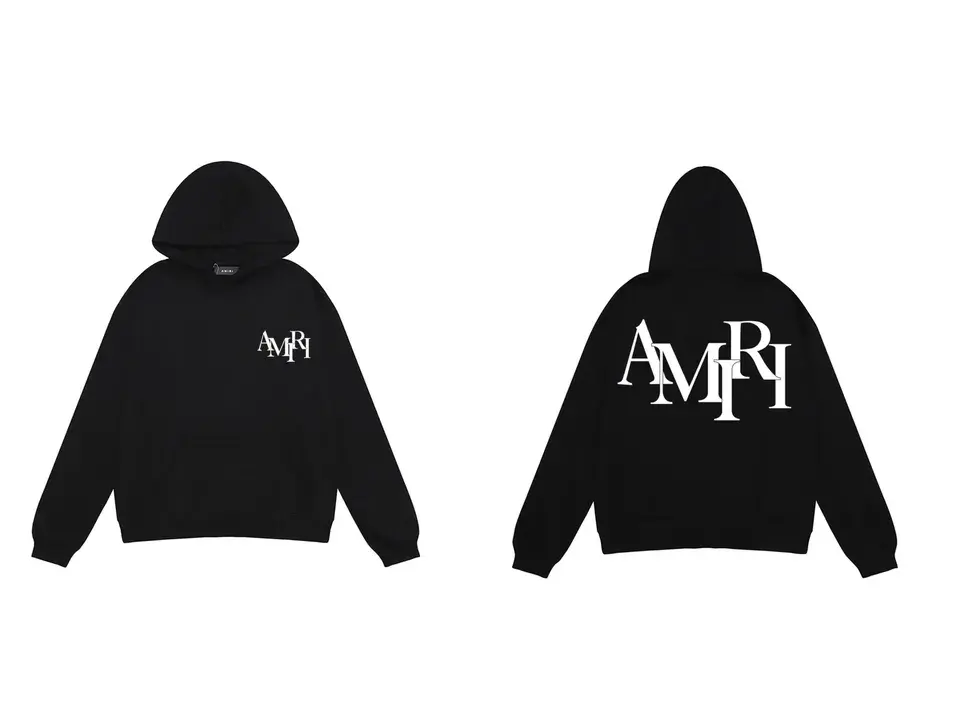 Amiri Hoodie - Black Logo Front & Back — listing image