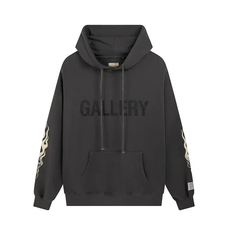 Gallery Dept Hoodie - Charcoal Flame Sleeve — listing image