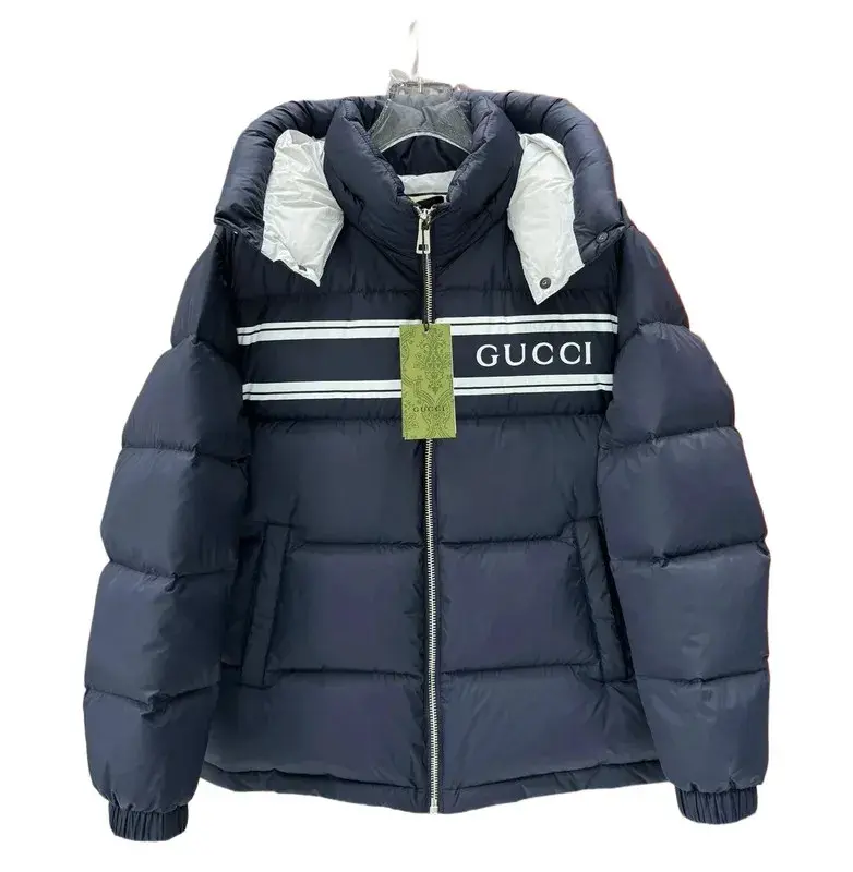 Gucci Down Jacket - Navy Logo Band Puffer — listing image